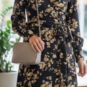 DKNY Taupe Crossbody Bag with Chain Strap